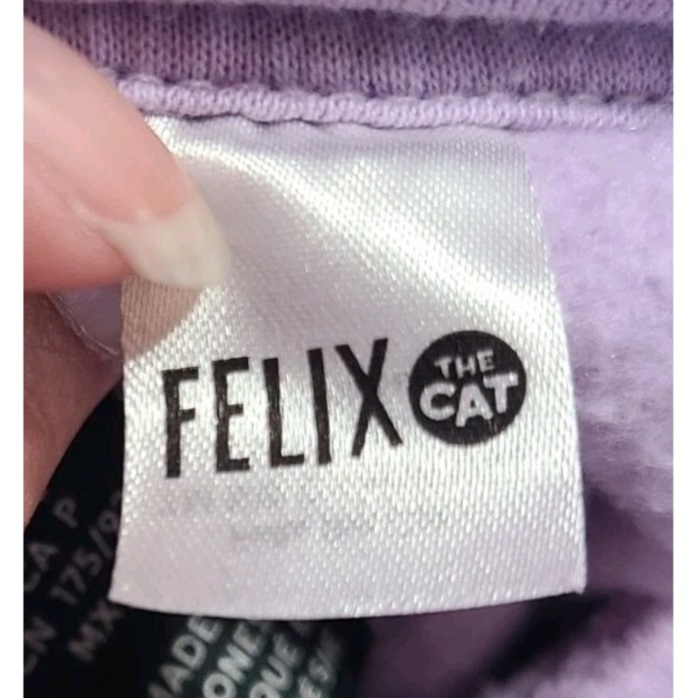 H&M Felix the Cat Hoodie Womens Small Oversized Lavender Retro Graphic Pullover - Picture 6 of 11